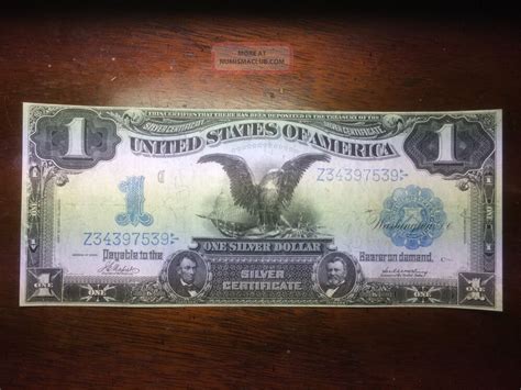 Black Eagle 1899 One Dollar Silver Certificate Large Size Note 1 Bill