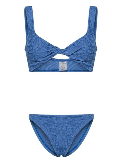 Hunza G Juno Crinkled Bikini Set In Blue Lyst