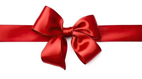 Premium Ai Image Red Satin Ribbon And Bow Isolated On White