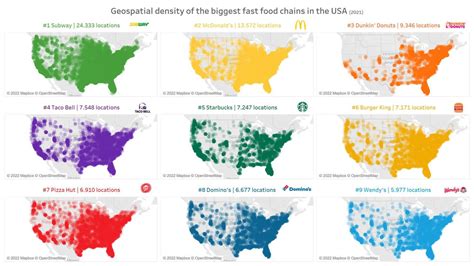 Geospatial density of the biggest fast food chains... - Maps on the Web