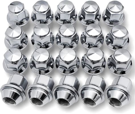 20pcs M14 1 5 Lug Nuts 13 16 21mm Hex 36mm Length Chrome Factory Style Wheel