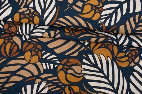 Костюмный хлопок со льном MAX MARA Темный петроль Растения MM 18022402 ...
