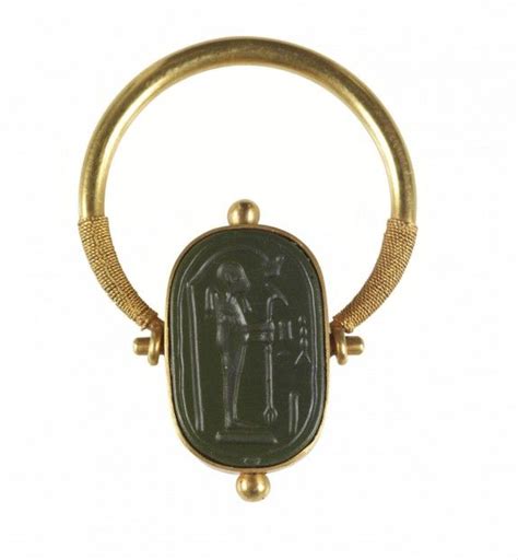 Intaglio With Ptah And The Name Amun Re Set In A Swivel Ring The