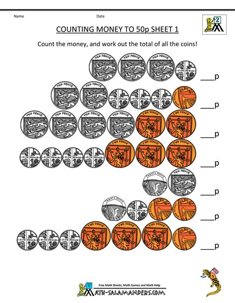 March Money Worksheets