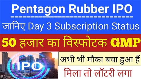 Pentagon Rubber IPO Pentagon Rubber IPO Day 3 Subscription Status