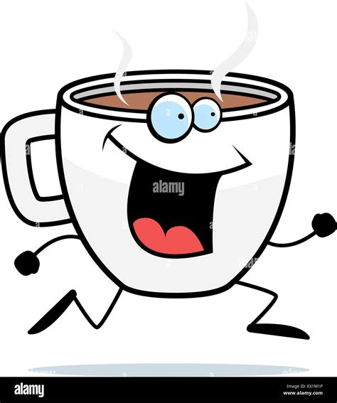 A happy cartoon coffee cup running and smiling Stock Vector Image & Art ...