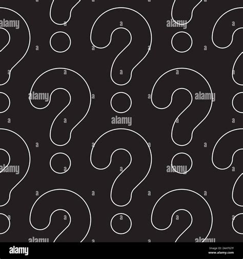 Line Art Question Marks Seamless Pattern Black And White Vector