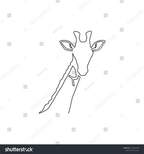 Single Continuous Line Drawing Of Cute Giraffe Head For Business Logo