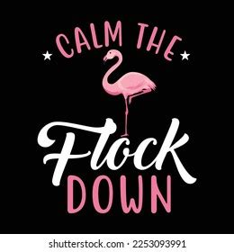 Calm Flock Down Pink Flamingos Funny Stock Vector Royalty Free