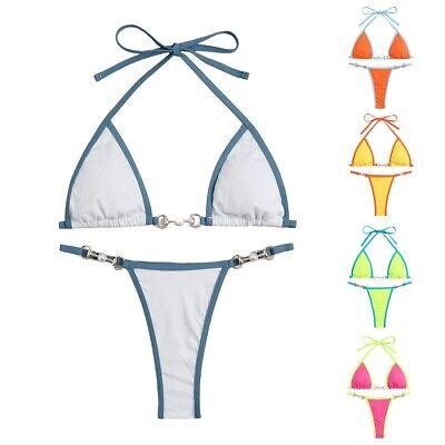 Sexy Bikini Set Mit Geteiltem Riemen R Ckenfrei Schn Rung Badeanzug