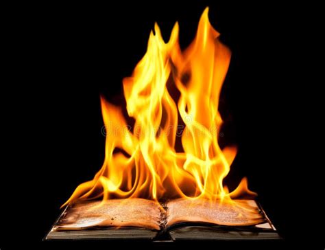 Burning Book on Fire Flames Stock Image - Image of damaged, antique ...