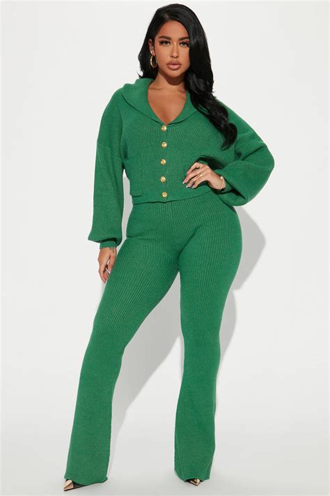 Come Chill Sweater Pant Set Green Fashion Nova Matching Sets Fashion Nova