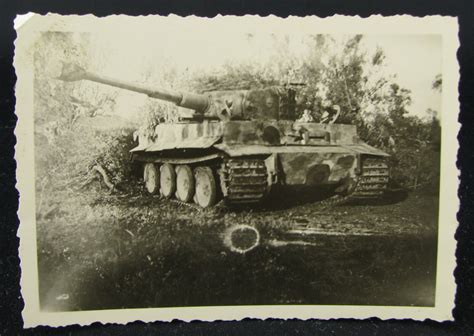 Altes Original Foto Panzer Tiger VI Sd Kfz 181 Tarnanstrich Camo Tank