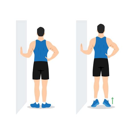 Man Doing External Rotation Or Bodyweight Calf Raises Exercise Flat