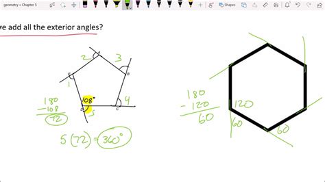 Polygon Exterior Angle Sum Theorem Youtube