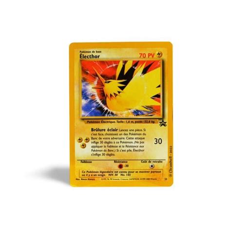 Carte Pokémon Électhor 70 PV 23 Promo NEUF FR Cdiscount Jeux Jouets