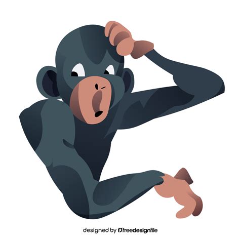 Cartoon Chimpanzee Confused Clipart Free Download