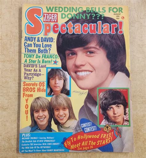 Tiger Beat Magazine August 1973 Donny Osmond Andydavid Williams Chris Knight £1181 Picclick Uk