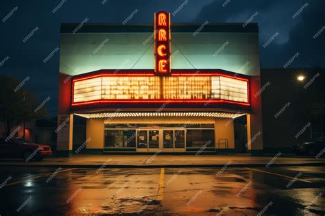 Premium Photo | Movie Theater Marquee Announcing A Premiere Generative AI