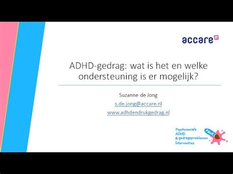 Webinar Adhd Gedrag Ggd Flevoland Suzanne De Jong Youtube