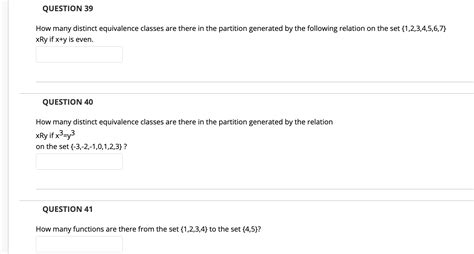 Solved Question How Many Distinct Equivalence Classes Are Chegg