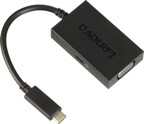 Lenovo Usb C To Vga Plus Power Adapter Adaptateur Vidéo Externe Usb C Vga Pour 100e