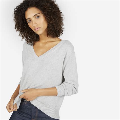 An easy V. This cotton v-neck sweater has a relaxed fit and cropped ...