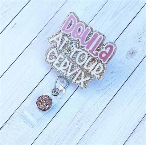 Doula At Your Cervix Badge Reel Glitter Badge Reel Cute Etsy