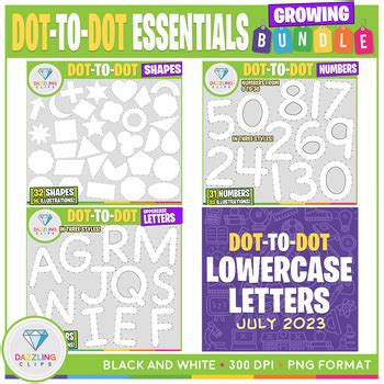 Dot To Dot Essentials Clipart Growing Bundle By Dazzling Clips Tpt