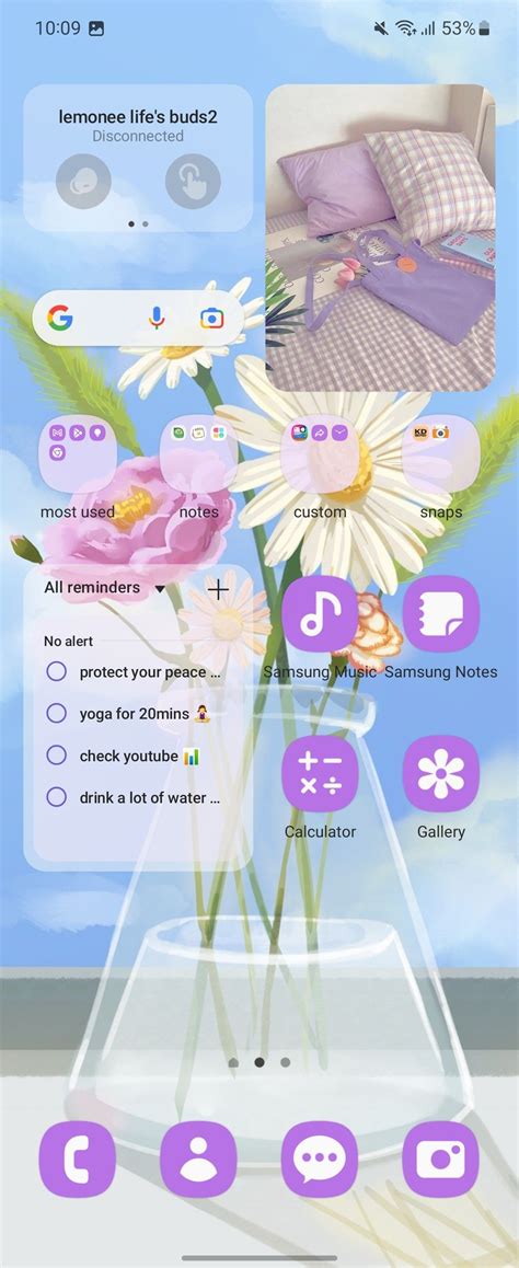 My Aesthetic Homescreen Setup Galaxy Z Flip 4 In 2023 Homescreen