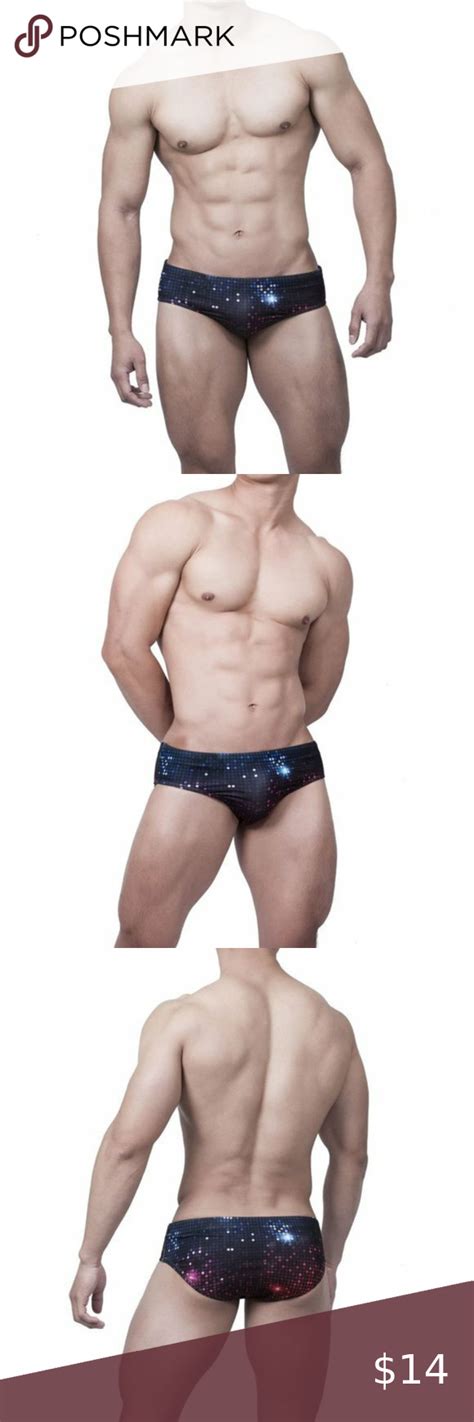 Disco Ball Design Blue Purple Bulge Enhancing Swimsuit Swim Briefs Resort Pool Resort Pools