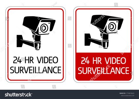 Security Camera Vector Surveillance Sign Video Stock Vector (Royalty ...