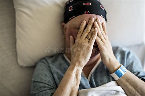 Woman in Hospital Bed Suffering from Cancer Stock Photo - Image of ...