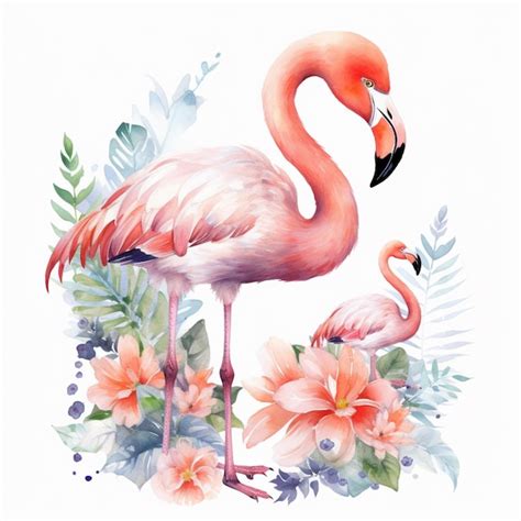 Premium AI Image There Are Two Flamingos Standing Next To Each Other