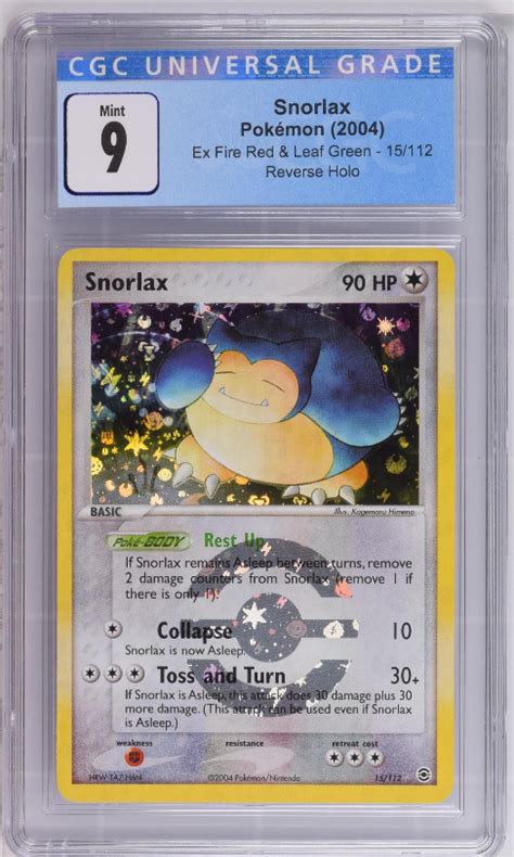 Pokemon Cgc Mint Snorlax Ex Fire Red Leaf Green Reverse