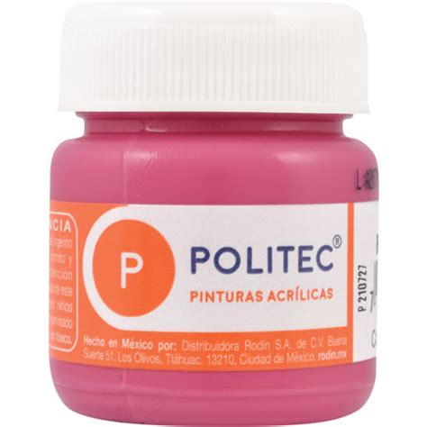 Pintura Acrílica Politec Rosa Mexicano 30 ML Papelería Lumen