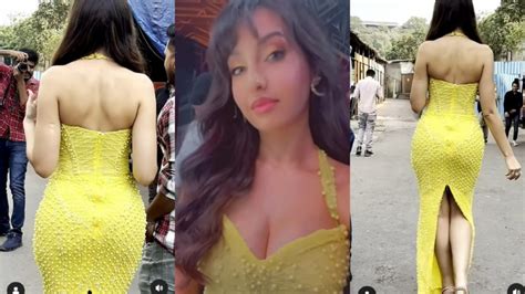 Nora Fatehi Latest Video In Yellow Bodycon Dress Goes Viral On Social