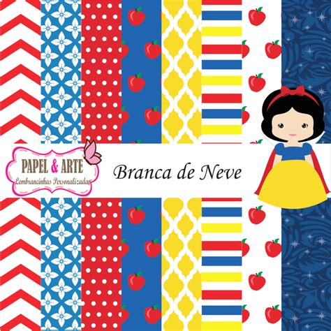 Pack Kit Digital Branca De Neve Scrapbook Papel Digital