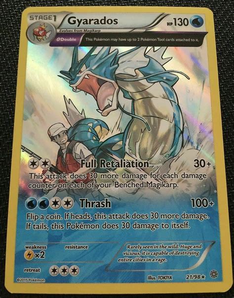 Gyarados FULL ART Holo Rare 21 98 XY Ancient Origins Pokemon TCG