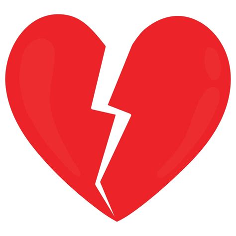 Broken Red Heart Vector Illustration Of A Broken Heart Valentines Day 15445481 Vector Art At