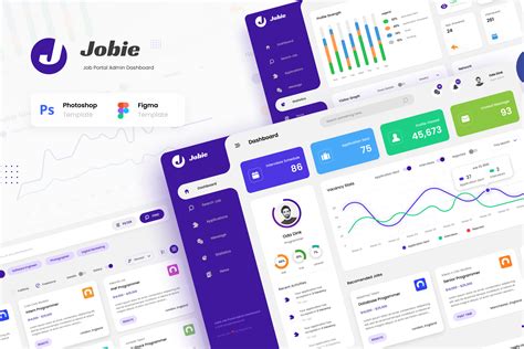 Jobie Admin Portal Dashboard UI Design Gráfico por peterdraw