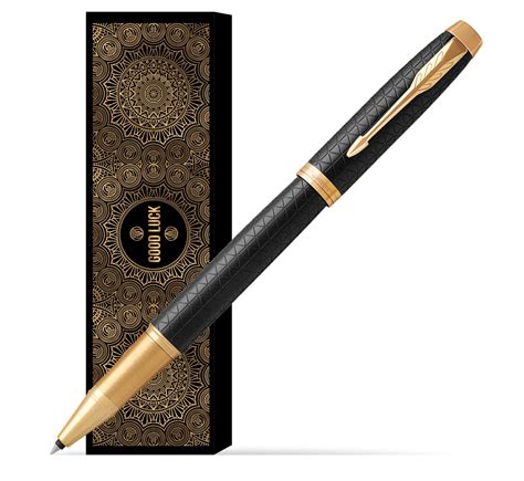 Parker IM Premium Black GT Rollerball Pen In Cover Oriental Happiness