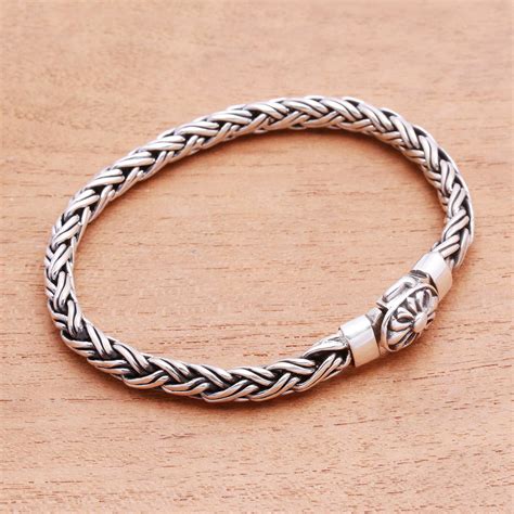 Sterling Silver Wheat Chain Bracelet From Bali Charming Wheat NOVICA