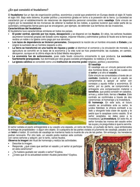 El Sistema Feudal Organización Política Económica Y Social De La Europa Medieval Pdf