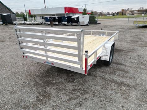 New 2024 Silver Ox Aluminum Trailers 7x14 Aluminum Utility W Rear Ramp Gate Utility Trailer