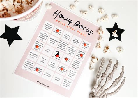 Hocus Pocus Movie Night Bingo Free Printable Kayla Makes