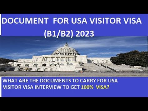 Document Checklist For Usa Visitor Visa B B Youtube