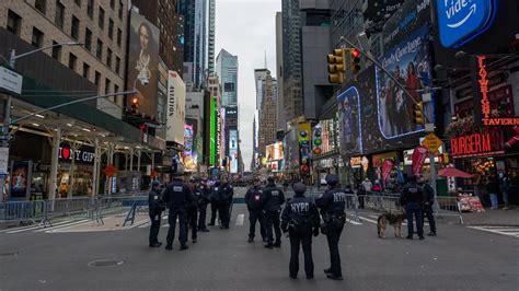 New York Times Square Police Flood Streets Amid Fears Of New Years