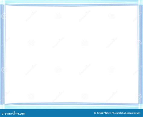 Shiny Neon Light Sky Blue Border Frame Isolated on White Background ...