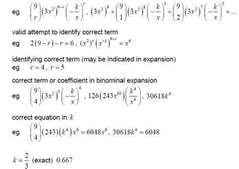 IBDP Maths AA Topic SL 1 9 The Binomial Theorem IB Style Questions